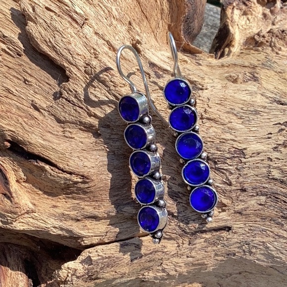 Jewelry - Natural Five-Stone Drop Dangle Earring, French Wires